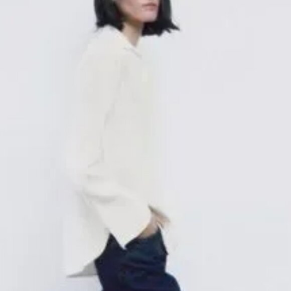 ZARA Satin Feel Long Sleeve Blouse — Brand New! 🤍 - Picture 2 of 13